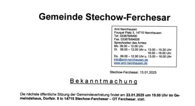 Gemeindevertretersitzung Stechow-Ferchesar (Bild vergr&ouml;&szlig;ern)