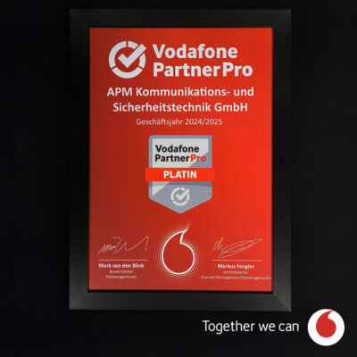Vodafone PartnerPro Platin - Die höchste Auszeichnung (Bild vergr&ouml;&szlig;ern)
