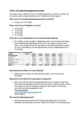 FAQ zum neuen Grundbesitzabgabenbescheid (Bild vergrößern)