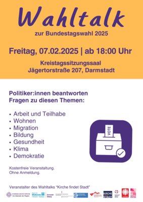 Wahl Talk am 07.02.2025 um 18 Uhr in Kranichstein