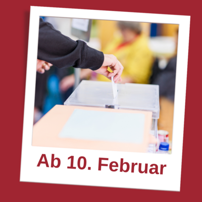 Briefwahl erst ab 10. Februar möglich - hier geht es zu den Unterlagen (Bild vergr&ouml;&szlig;ern)