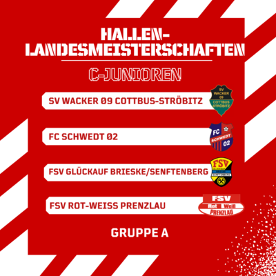 Eine Grafik zeigt einen Teil der an der Hallenlandesmeisterschaft teilnehmenden Teams.