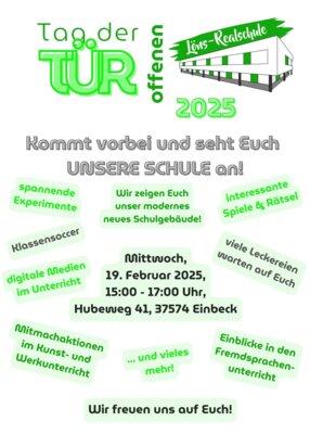 Meldung: Einladung zum Tag der offenen Tür am 19.02.2025