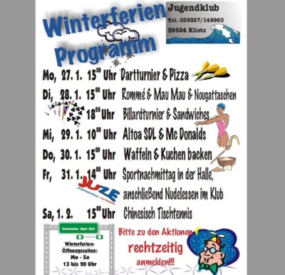 Winterferienprogramm Jugendclub Klietz (Bild vergr&ouml;&szlig;ern)