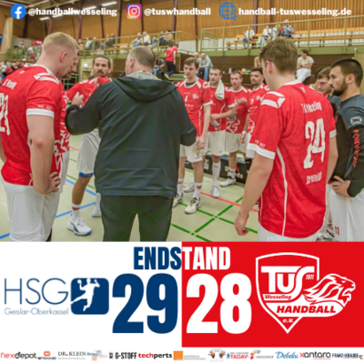 Meldung: HSG Geislar-Oberkassel : 1.Männer - 29:28 [Spielbericht]