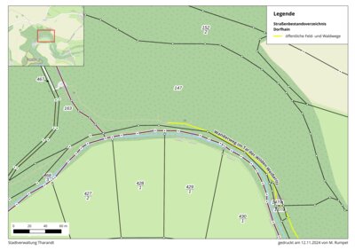 Auszug Straßenbestandsverzeichnis Dorfhain Quelle: Stadt Tharandt (Bild vergrößern)