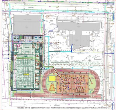 Oberschule Falkensee: Neubau der Sporthalle mit Erweiterungsbau und Außensportanlage - Abrissarbeiten haben begonnen