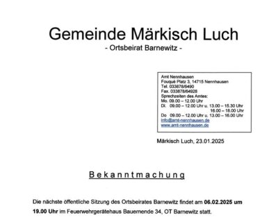 Ortsbeiratssitzung Barnewitz (Bild vergr&ouml;&szlig;ern)