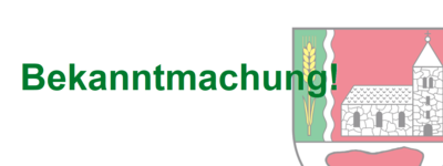 Bekanntmachung zur Anmeldung der Schulanfänger2026/2027
