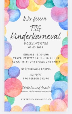 Meldung: Kinderkarneval an Rosenmontag