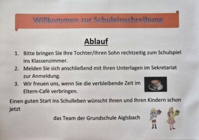 Schulanmeldung in der Grundschule Aiglsbach