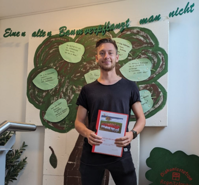 Meldung: Linus Rödel absolviert ein Berufspraktikum bei der Diakoniestation Regnitzlosau und der Tagespflege Traudl.