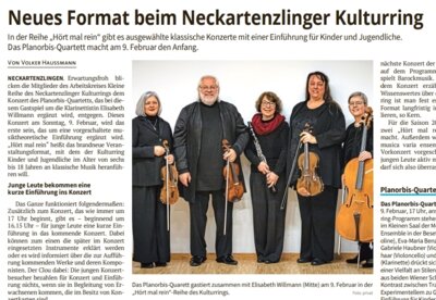 Artikel aus der Nürtinger Zeitung am 30. Januar 2025 (Bild vergrößern)