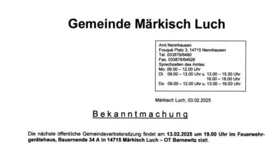 Gemeindevertretersitzung Märkisch Luch (Bild vergrößern)