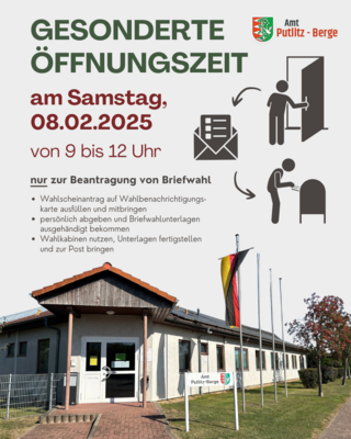 Sonderöffnungszeit am 08.02.2025 (Bild vergr&ouml;&szlig;ern)