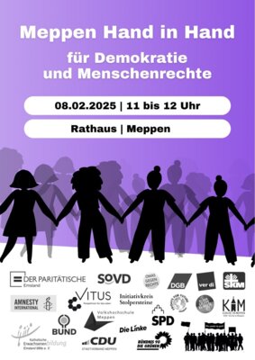 Hand in Hand für Demokratie und Menschenrechte (Bild vergrößern)