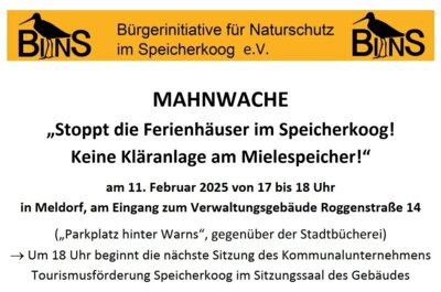 Die BINS ruft wieder zur Mahnwache auf