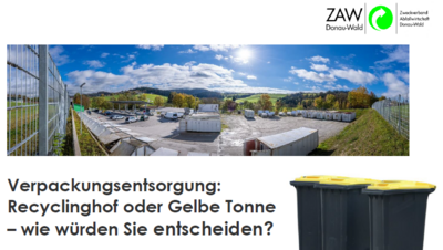 Foto zur Meldung: ZAW - Kundenbefragung zur Sammlung von Verpackungsabfällen