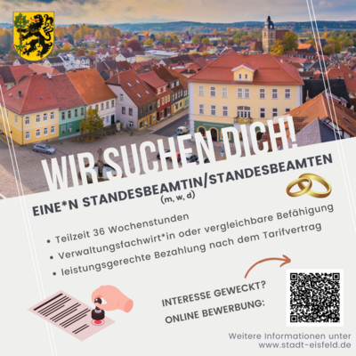 Stellenausschreibung der Stadtverwaltung Eisfeld (Bild vergrößern)