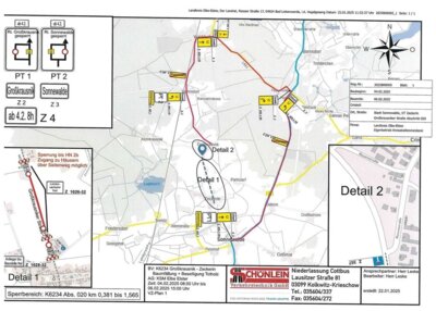 Achtung VOLLSPERRUNG Zeckerin - Großkrausnik vom 04. - 06.02.2025 (Bild vergrößern)