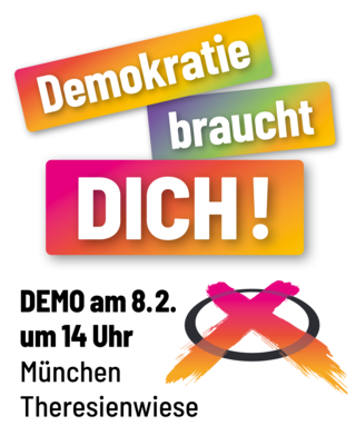Foto zur Meldung: LAG SELBSTHILFE Bayern: Gemeinsam für die Demokratie: Demonstration am 08.02.2025 in München