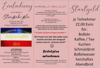 Meldung: 25. Öffentliches Straßenboßelfest der Borgwedel-Stexwiger Schützengilde 1814
