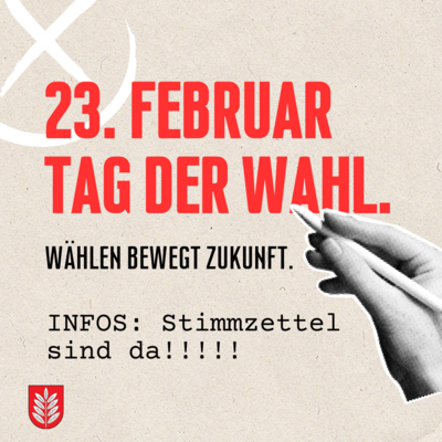 Die Stimmzettel sind da! Alle Briefwahlunterlagen, die bis zum 04.02.2025 beantragt wurden, sind fertig! (Bild vergrößern)