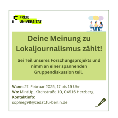 Meldung: Lokaljournalismus in Herzberg - Deine Meinung zählt!