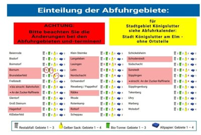 Beispiel Kennzeichnung neue Abfuhrtermine