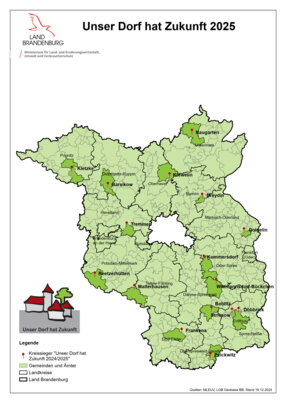 © MLEUV, Karte Kreissieger "Unser Dorf hat Zukunft 2024/25"