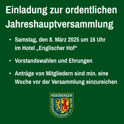Einladung zur ordentlichen Jahreshauptversammlung (Bild vergrößern)