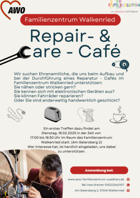 Sie sind gefragt im Repair - & Care-Café!