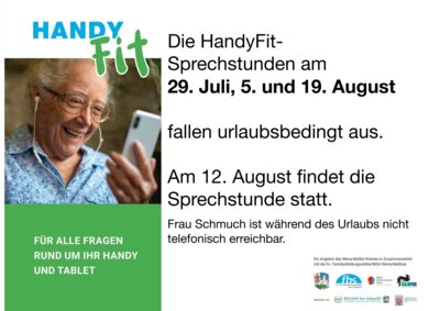 HandyFit fällt urlaubsbedingt aus (Bild vergr&ouml;&szlig;ern)