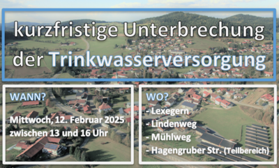 Trinkwasserversorgung: Unterbrechung am 12.02.2025