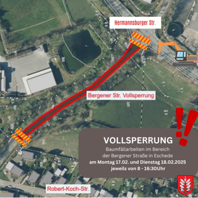 Wichtige Information: Vollsperrung der Bergener Str. in Eschede (Bild vergr&ouml;&szlig;ern)