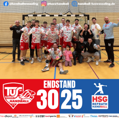 Meldung: 1.Männer : HSG Refrath/Hand II - 30:25 [Spielbericht[