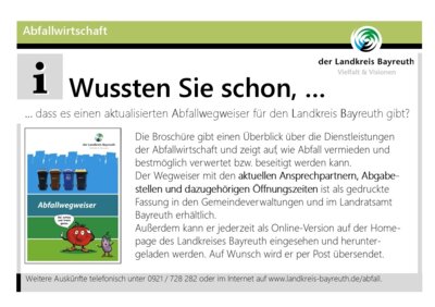 Wussten Sie schon - Abfallwegweiser 2025
