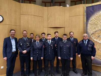 Ehrung der Fluthelfer der Feuerwehr Fichtelberg