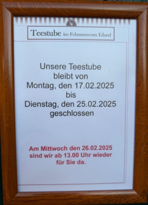 Urlaub vom 17.02.25  bis zum 25.02.25