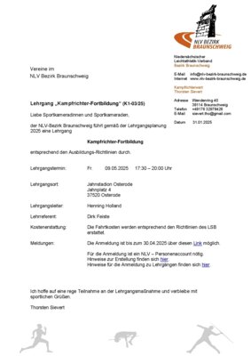 Kampfrichterausbildung am 09.05.2025 in Osterode