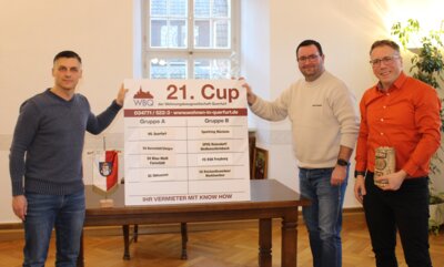 Konstantin Raven, Andreas Nette und Daniel Baumgarten (v.l.) freuen sich auf ein spannendes Turnier am 21. Februar.