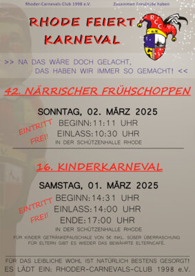 42. Närrischer Frühschoppen & 16. Kinderkarneval