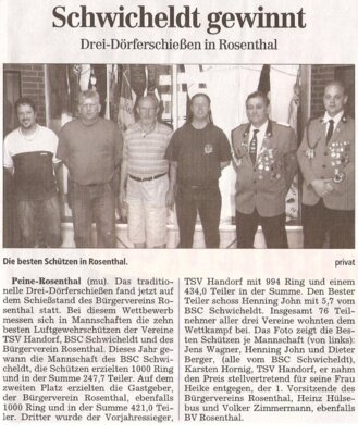 Drei-Dörfer-Schießen in Rosenthal 2009 (Bild vergrößern)