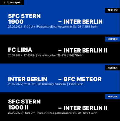 Spielankündigung für das Wochenende vom 21.02. bis 23.02.2025 (Bild vergr&ouml;&szlig;ern)