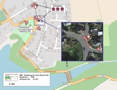 Wichtige Information für die Bürgerinnen und Bürger: Baumaßnahme am Abzweig Ehrenhain/Kulmberg (Bild vergrößern)