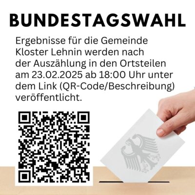 Bundestagswahlergebnisse Kloster Lehnin und Ortsteil Rädel (Bild vergrößern)