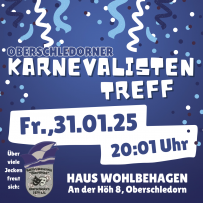 Meldung: Karnevalisten des Karnevalsvereins Blau-Weiss Oberschledorn treffen sich