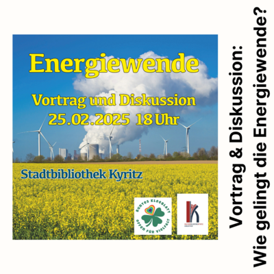 Vortrag & Diskussion zum Thema "Energiewende" am 25. Februar in der Bibliothek (Bild vergrößern)