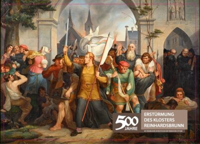 Mit freundlicher Unterstützung der Friedensteinstiftung. Gemälde von Heinrich Justus Schneider(1811-1884) Einnahme des Klosters Reinhardsbrunn, Schlossmuseum Gotha