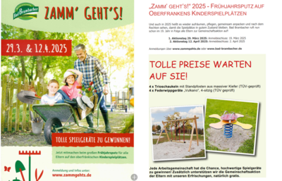 "Zamm`Geht`s!" 2025 - Frühjahrsputz auf Oberfrankens Kinderspielplätzen